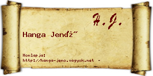 Hanga Jenő névjegykártya